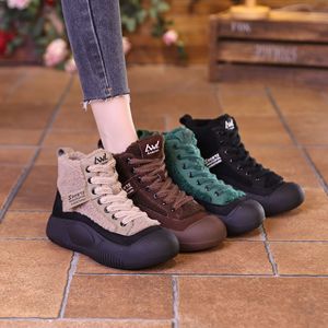 Ultimi Stivali Invernali da Donna <span class=keywords><strong>con</strong></span> Suola Spessa e Imbottitura in Cotone, Modello alla Caviglia - Product Image 1