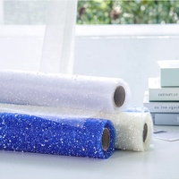 Fournitures florales en gros : Papier d'emballage coréen en maille de gaze à flocons de neige 50cm*4Yards pour décoration de bouquets floraux de mariage et de fête