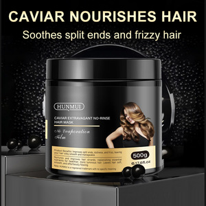 Mascarilla capilar Hunmui Caviar 500g, reparación hidratante sin enjuague para cabello encrespado - Product Image 3