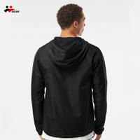Vêtements de sport pour hommes veste coupe-vent légère à glissière complète avec doublure en polaire personnalisée