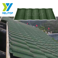 Tuiles de toit en métal revêtues de pierre RELITOP avec garantie de plus de 5 ans, 12 couleurs pour les toits de villas de vacances et commerciaux
