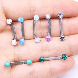 Bijoux de piercing Gaby Titanium Christina en forme de <span class=keywords><strong>L</strong></span> avec disques d'<span class=keywords><strong>opale</strong></span>, bijoux de piercing corporel - Product Image 3