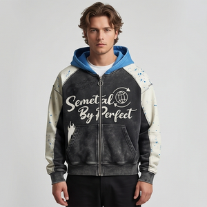 Sweat à capuche personnalisé en coton épais 450 g/m² pour homme, style streetwear, coupe oversize, épaules tombantes, effet délavé vintage, vierge, OEM - Product Image 4