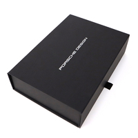 Emballage en carton rigide noir avec Logo imprimé personnalisé, boîte cadeau pliable avec couvercle magnétique
