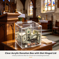Tirelire en acrylique transparent en gros, boîte de rangement pour monnaie et espèces avec couvercle à charnière et serrure pour adultes et enfants