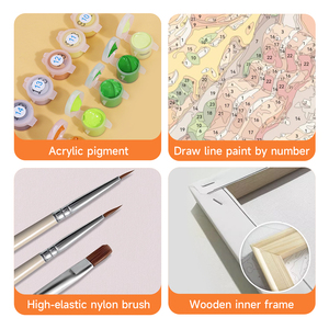 Orfon Chúc May Mắn Phật 6-Pcs Mini Sơn Bằng Số Kit, Nhỏ Tự Làm Sơn Bằng Số, OEM Toàn Cầu Dropshipping - Product Image 3