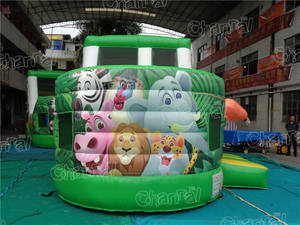 Toboggan gonflable commercial pour animaux sauvages personnaliser Zoom toboggan sec pour enfants jeux gonflable fête location <span class=keywords><strong>château</strong></span> sautant - Product Image 2