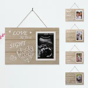Sonogram İlk görüşte aşk ahşap resim fotoğraf çerçevesi hatıra bebek ultrason çerçeve