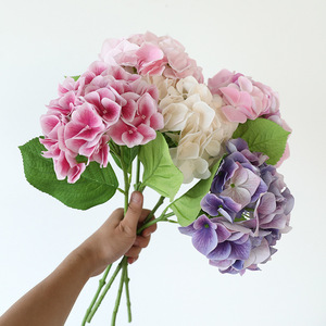 <b>Artificial</b> <b>Hydrangea</b> <b>Flowers</b> Plastic Silk Natural Touch Reusable Home Decor Wedding Props - Product Image 2