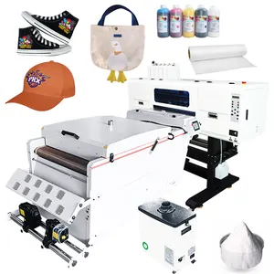 40cm 60cm Digital Dtf For T-shirt With Two Epson I3200 Printhead 4 Heads Digital T-shirt Printing Machine Printer For Clothes