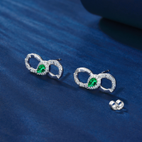 Vente en gros de boucles d'oreilles personnalisées en argent sterling BulkS925 Infinity Eight pour femmes boucles d'oreilles cœur éternel en zircone