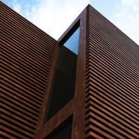 Revêtement extérieur en aluminium à grain de bois architectural, résistant aux intempéries, ignifuge, faible entretien, pour façade métallique