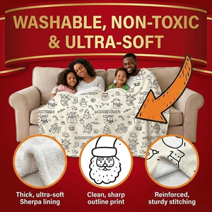 Plaid Sherpa Lavable Géant pour Adulte à Colorier Soi-même avec Marqueurs – Fabrication de Couleurs en <span class=keywords><strong>Polaire</strong></span> Sherpa - Product Image 2
