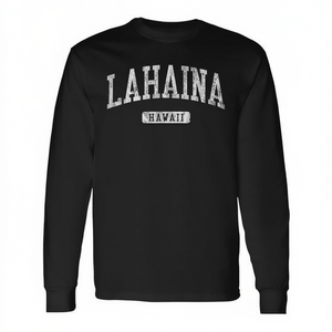 T-shirt a maniche lunghe Lahaina Hawaii, stile atletico vintage, abbigliamento unisex - Product Image 3