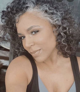 Sale <span class=keywords><strong>e</strong></span> pepe grigio ricci reale coda di cavallo stile afro soffio 14 pollici grigio argento dei capelli umani coda di cavallo di estensione per il nero donne 120g - Product Image 5