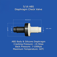 Valve anti-retour manuelle à diaphragme en micro-plastique ABS avec joint en caoutchouc pour machine de distribution d'huile, d'eau, de gaz/colle liquide et de parfum