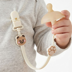 Cadena de silicona para chupete de bebé con diseño de oso, anti-caída, mordedor, con clip, China, se vende individualmente - Product Image 2