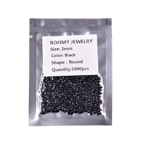 Spinelles rondes en pierre naturelle noire, 1mm 2mm 1.5mm, prix au choix, vente en gros - Product Image 1