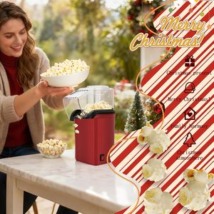 เครื่องทำป๊อปคอร์นอัตโนมัติแบบพกพา 220 โวลต์ เครื่องทำป๊อปคอร์นไฟฟ้าแบบลมร้อนขนาดเล็ก พร้อมฝาปิดด้านบน - Product Image 2