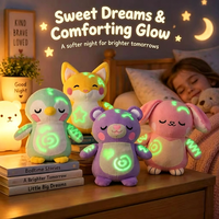 Stylo Magique Lumineux pour Dessiner dans le Noir, Jouet en Peluche LED Activé par Stylo, Renard, Lapin, Pingouin, Ours, Cadeau DIY pour Enfants, Peluche pour le Sommeil
