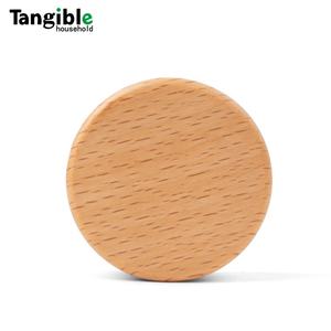 Kustom Pabrik tutup sekrup kayu Beech bulat kapasitas 100ml <span class=keywords><strong>Tumbler</strong></span> air stoples lilin stoples kaca tutup bambu kaleng botol - Product Image 3