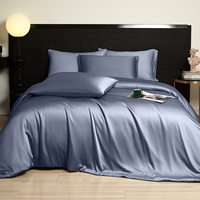 Parure de lit en gros, style soie de mûrier, drap de lit en bambou de luxe personnalisé pour la maison et l'hôtel