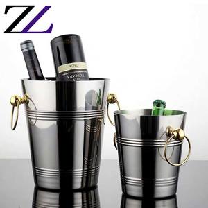 Toptan otel catering yemek buz kovası mallar gece kulübü büfe şarap soğuk kovaları altın paslanmaz çelik bira buz kovası metal - Product Image 3