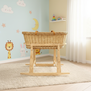 Cesto Porta Bebè Moses in Vimini Intrecciato a Mano, Moderno ed Ecologico, con Supporto per la <span class=keywords><strong>Cameretta</strong></span> del Bambino - Vendita Diretta dalla Fabbrica - Product Image 1