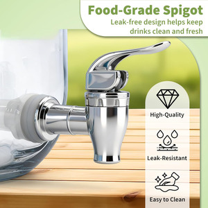4L 5L 8L 10L Glass Mason <b>Jar</b> Big Volume Juice Beverage Dispenser with <b>Tap</b> Camping Home Brewing Water Barrel - Product Image 4
