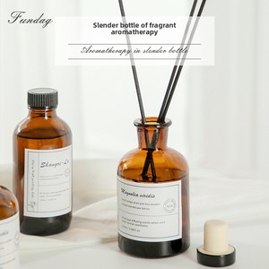Diffuseur de parfum d'ambiance de luxe en gros, 120 ml, écologique, à bâtonnets, longue durée, sans flamme, en verre, fait main, cylindrique - Product Image 3