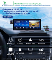 Moniteur de voiture portable 10.26 "4G/WI-FI Navigation GPS 1080P DVR Carplay écran Android 14.0 moniteur Carplay sans fil Android Auto