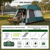 Tenda Camping Arctic Wolf Empat Musim Portabel Dua Kamar Satu Ruang Tamu Pemasangan Cepat Anti Sinar Matahari & Anti Hujan 14kg Ringan