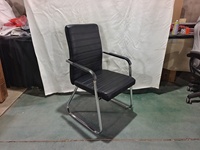 Chaises de salle d'attente en cuir noir pour bureau, vente en gros de mobilier de bureau