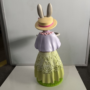 Escultura de Conejo <span class=keywords><strong>Caballero</strong></span> Personalizada de Resina OEM, Bandeja Vertical, Decoración de Pascua, Primavera, Hogar, Mesa, Manualidades de Conejitos de Resina - Product Image 6