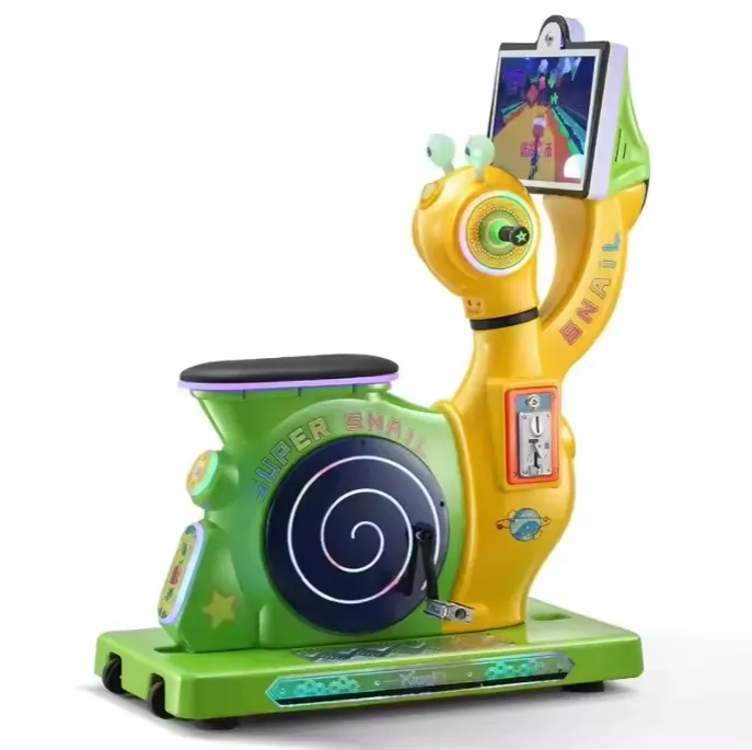 Qualité escargot rider vélo enfants machine de jeu à pièces 19 pouces écran LCD kiddie ride jeu machines d'amusement