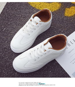 Nouvelles baskets décontractées pour femmes en cuir PU blanc à plateforme basse, collection printemps - Product Image 6