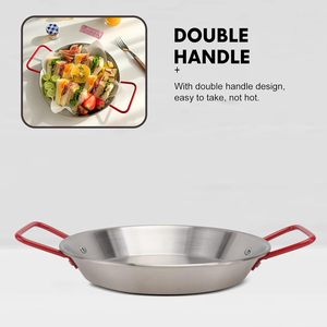 Poêle <span class=keywords><strong>à</strong></span> paella en acier inoxydable personnalisée pour la cuisine, plateau de cuisson pour les fruits de mer, les spaghettis, la paella - Product Image 4