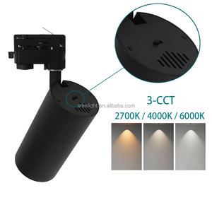 Projecteur <span class=keywords><strong>sur</strong></span> <span class=keywords><strong>rail</strong></span> LED COB 20W du fabricant, boîtier en aluminium, faisceau réglable 15-60° °   Spotlight <span class=keywords><strong>sur</strong></span> <span class=keywords><strong>rail</strong></span> orientable CRI≥80 pour salle d'exposition et magasin - Product Image 3