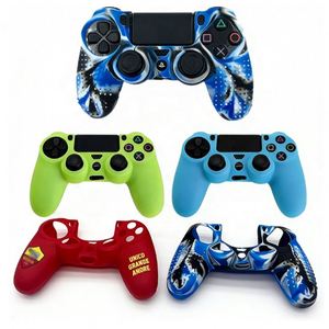 Housse de protection en silicone pour manette PS5, motif marbré bleu vert, coque en caoutchouc - Product Image 2