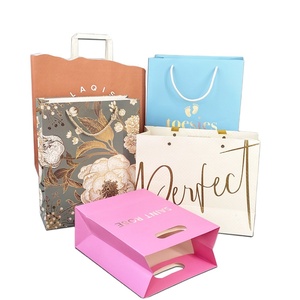 Custom Logo Print White Shopping Clothing Shoe Packaging <b>Cheap</b> Gift Paper Bag With Handle - Product Image 2