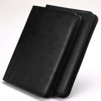 Carpeta Portafolio Ejecutiva Personalizada con Logotipo, de Cuero PU Impermeable, con Cierre, Organizador A4, Bloc de Notas, Calculadora, Ranuras para Tarjetas, para Reuniones