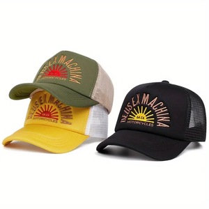 Thương Mại Nước Ngoài Chất Lượng Cao Nổ In Ấn Dành Cho Người Lớn <span class=keywords><strong>5</strong></span>-Bảng Điều Chỉnh Mũ Bóng Chày Xe Tải Điều Khiển Phong Cách Thoáng Khí 3D Thêu Kim Loại - Product Image 1