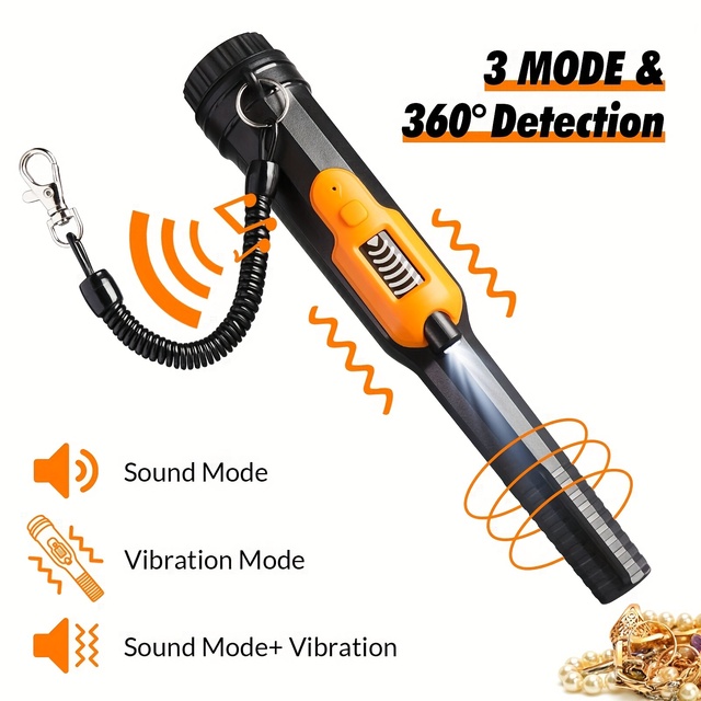 Waterproof 9V Battery Included Handheld Pinpointer LCD Display Metal Detector Adults Kids 3 Modes Search