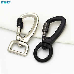 Kustom Pabrik 16/20/25mm perak/hitam logam tali anjing peliharaan <span class=keywords><strong>Harness</strong></span> keselamatan putar kait jepret gesper dengan mur kunci - Product Image 1
