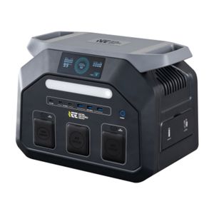 สถานีไฟฟ้าพกพา 1800W พร้อมแผงโซลาร์เซลล์ แบตเตอรี่ชนิด LiFePO4 สีดำ อะแดปเตอร์ AC อินเวอร์เตอร์ สำหรับใช้งานกลางแจ้ง ตั้งแคมป์ รถยนต์ และในบ้าน สีดำ - Product Image 2