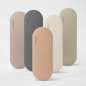 Tapis de Yoga Umicca 6mm en PU Mat Antidérapant Forme Capsule Personnalisable avec Logo Imprimé Couleur Unie Beige Crème en Caoutchouc Végan Oval Courbé - Product Image 1