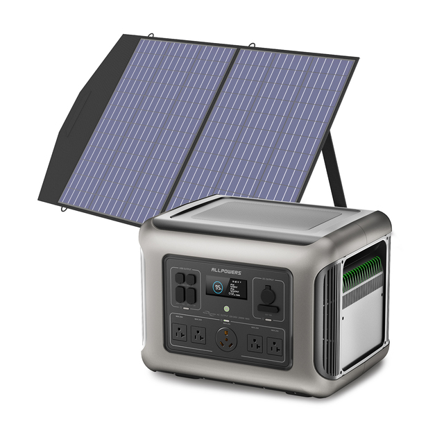 ALLPOWERS R2500 +PV200W Solar Panels Portable Lifepo4 Power Supply Charge Station Solar Generator for Home Camping