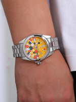 Montre classique à quartz pour homme, colorée, style dessin animé, affichage de la date, luxe, mode, acier inoxydable, verre, style business, 41 mm