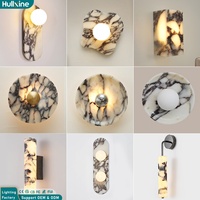 Lámpara de Pared de Mármol Hullxine, Iluminación LED para Pasillo, Diseño Personalizado Transfronterizo, Proyecto Hotelero Moderno, 110v 220v, Luz de Mármol