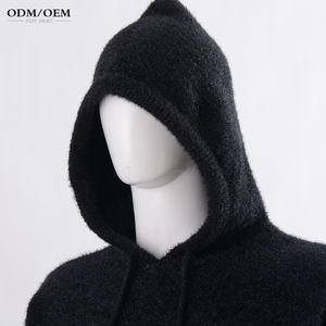 เสื้อสเวตเตอร์ขนฟูพิมพ์โลโก้ตามสั่งสำหรับผู้ชาย แขนยาว มีฮู้ด ผ้าถักนิตติ้งเนื้อนุ่ม น้ำหนักผ้า 380 กรัม ผลิตด้วยเครื่องจักร เหมาะสำหรับฤดูหนาว - Product Image 5